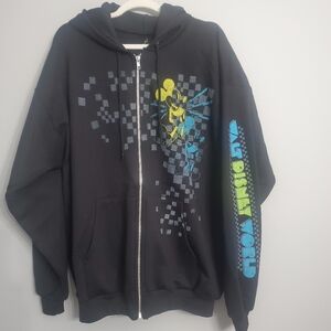 Walt Disney World Men's Black Full Zipp Sweater Hoodie  Mickiey Mouse LG Casual